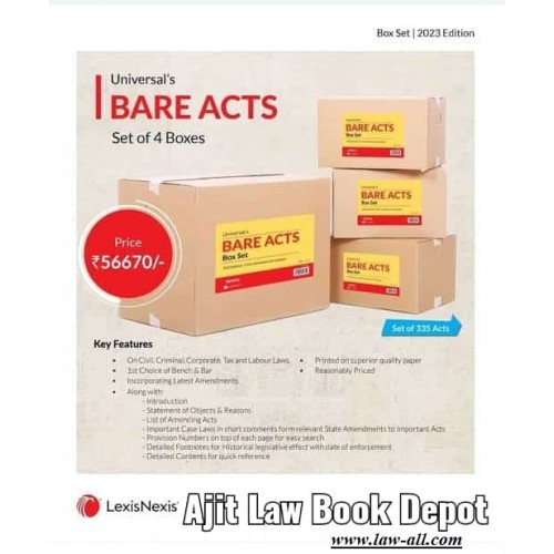 Universal's Bare Acts (Containing 335 Acts) (Set of 4 Boxes) by LexisNexis [Edn. 2023]